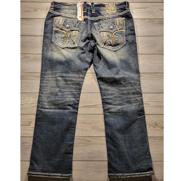 Rock Revival Men's ARMIE STRAIGHT Distressed Denim Jeans Sizes 28~44 Y2K - Picture 3 of 15